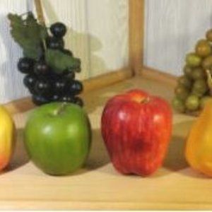 9 Piece Realistic Fake Fruit Lot Apples Pears Grapes Strawberry Decorative Decor